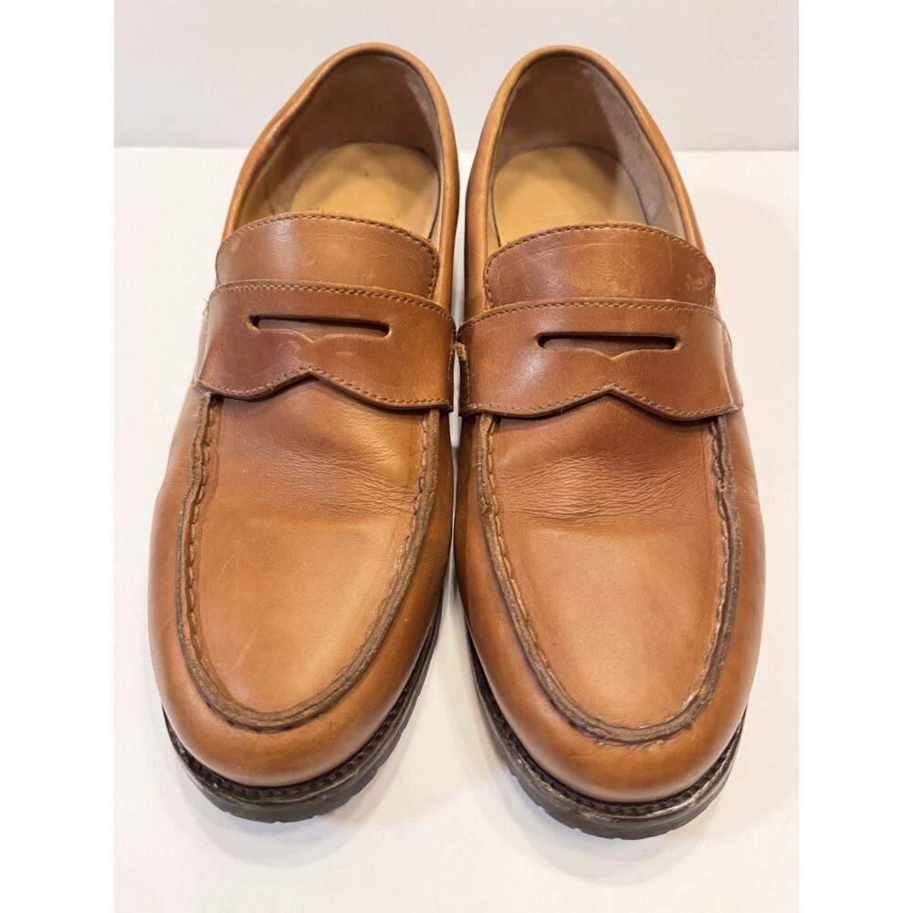 12 Rhodes Footwear Ashby Penny Loafer Adirondack Brown Leather Lug Vibram Sole